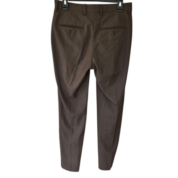 Haggar Premium Comfort Dress Pants Men's 30x30 Brown Slim Fit Flat Front - Picture 2 of 8